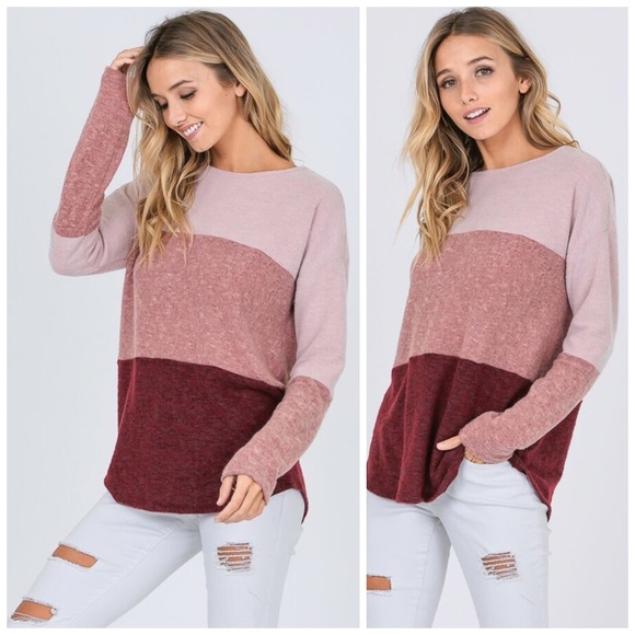 ❤️ LAST 1! Fuzzy, Flannel Color Bock Top - Picture 5 of 6